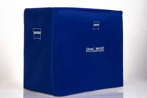 Blue Zeiss Cirrus HD-OCT equipment cover.