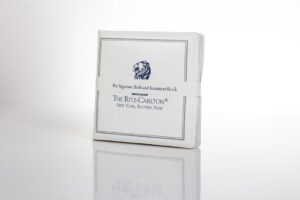 Ritz-Carlton soap bar with lion logo.