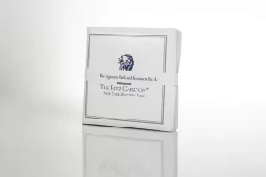 Ritz-Carlton New York branded notepad block.