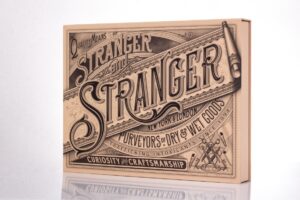 Vintage Stranger and Stranger packaging design.