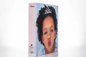 Disney princess-themed box with child's portrait.