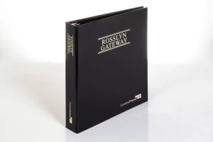 Black binder titled "Rosslyn Gateway" on cover.