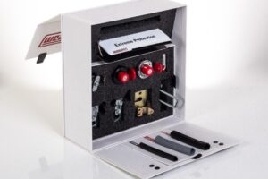 Electrical component kit with switches and connectors.