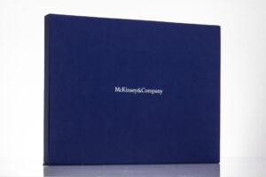 Blue McKinsey & Company branded box.