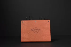 Hard Rock Cafe textured menu cover.