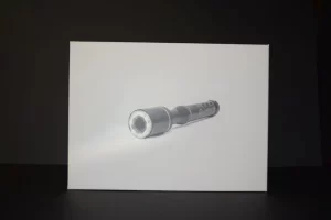 Flashlight illustration on a white canvas.