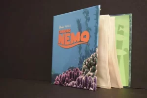 Finding Nemo book with open pages displayed.