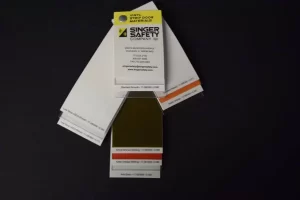 Safety materials color samples on display.