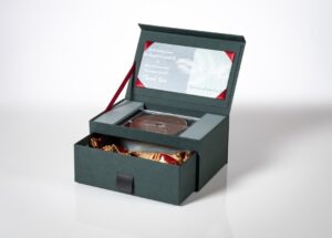 Elegant gift box with thank you card.