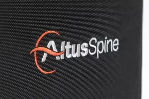 AltusSpine logo with orange design element.