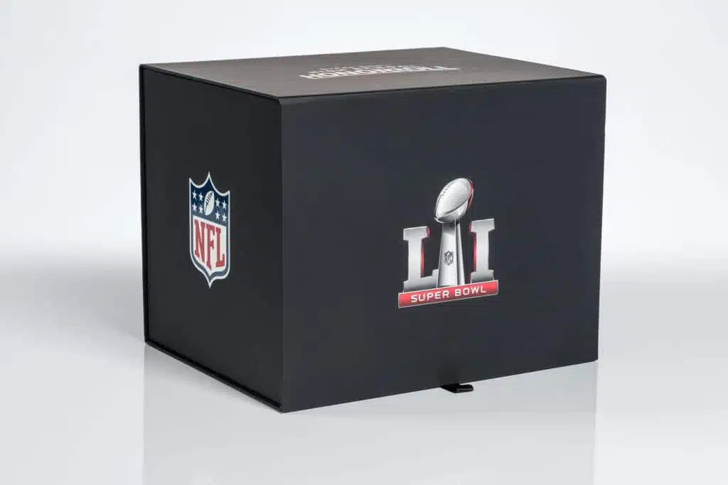 Black NFL Super Bowl LI box.