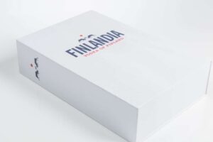 Finlandia Vodka box on white background.