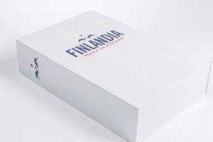Finlandia Vodka box on white background.