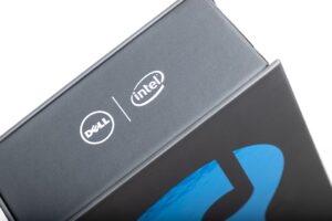 Dell and Intel logos on product packaging.