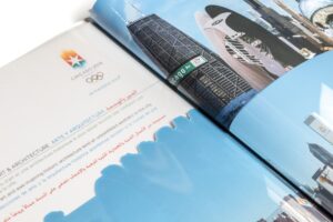 Chicago 2016 Olympic bid booklet pages open.