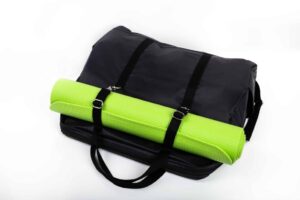 Bag with attached green yoga mat.