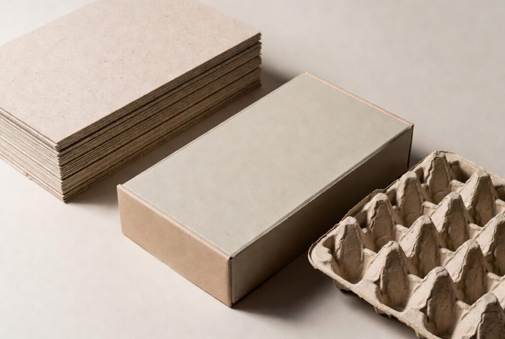 Eco-friendly rigid box with recycled materials and custom insert – compliant sustainable packaging by Petra and Holum Chicago